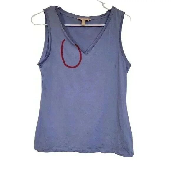 Banana Republic Women's Periwinkle Blue Rayon/Tencel/Cotton/Spandex V-neck Sleev - Picture 4 of 11